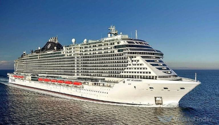 MSC Cruise ship sailing on open water