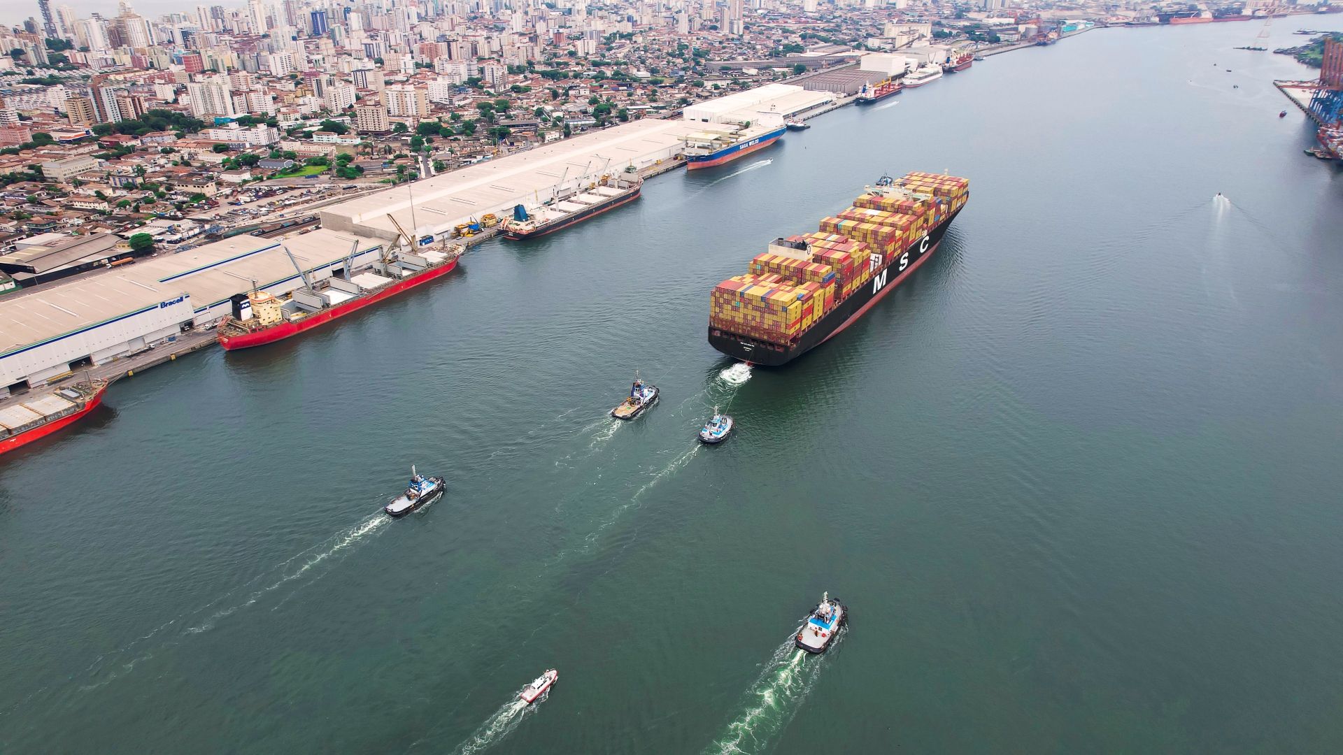 MSC vessel full of containers