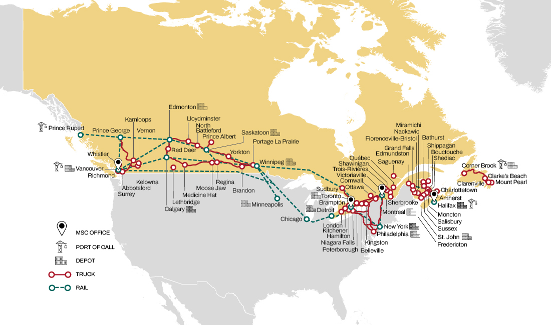 Intermodal Map of Canada