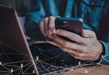 Person using mobile device