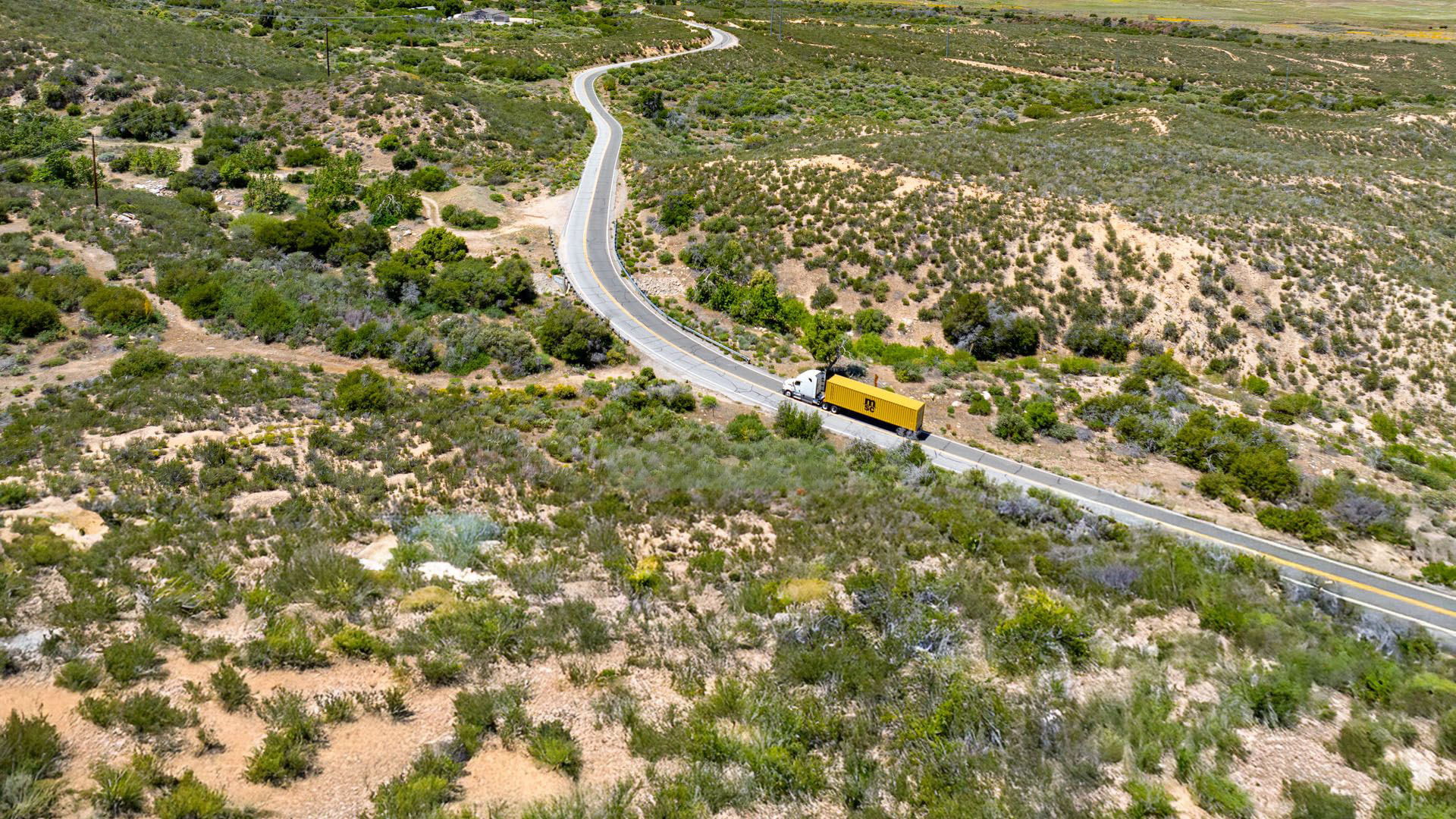 MSC truck with dry container in the U.S desert