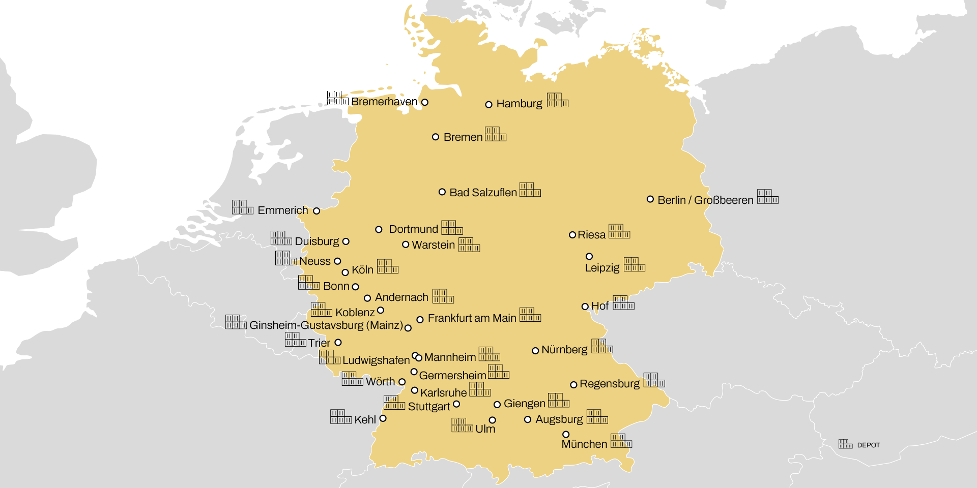MSC Germany inland network