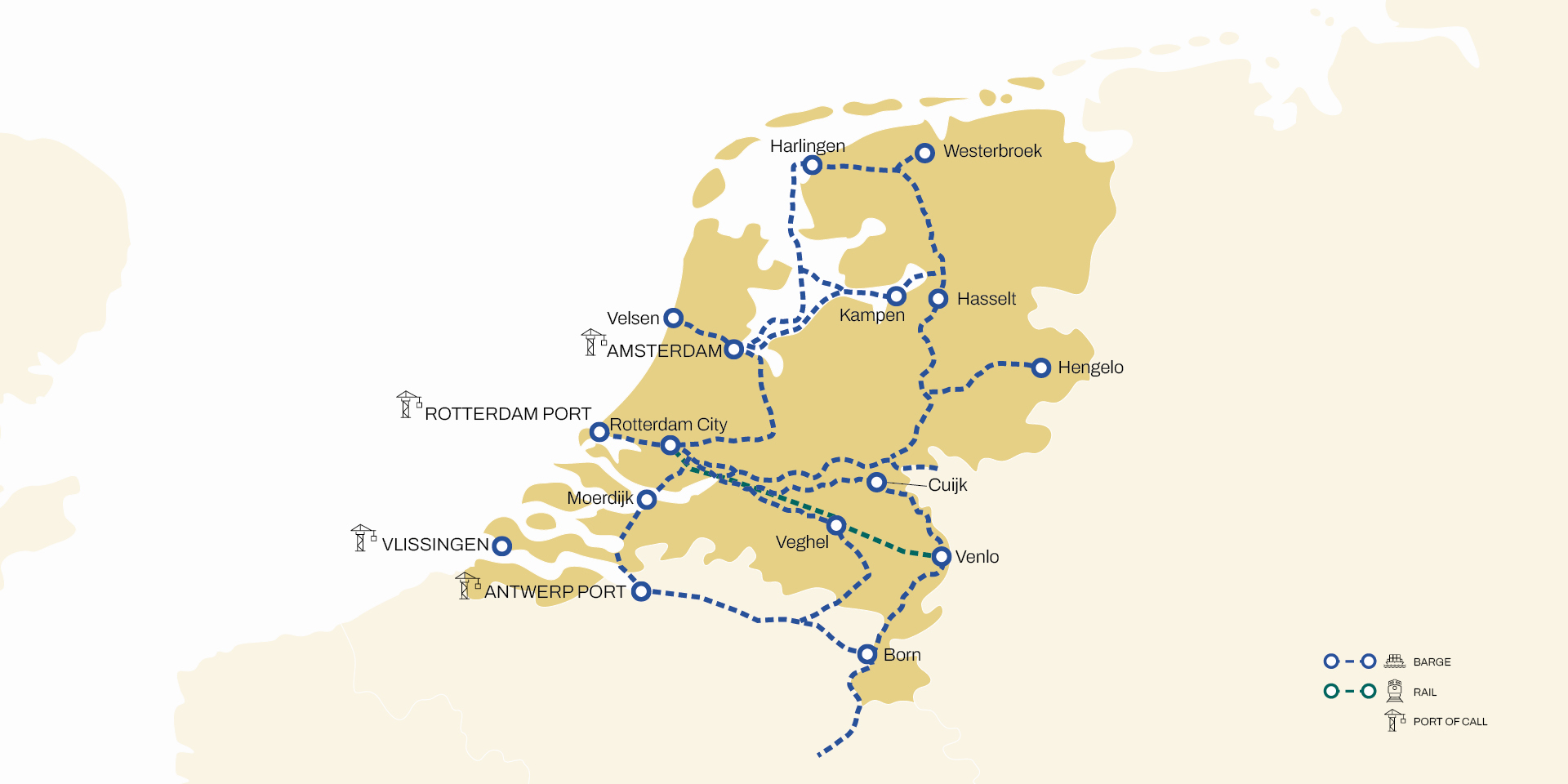MSC Netherlands inland network