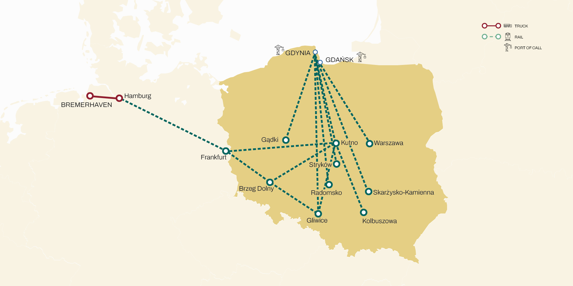 MSC Poland inland network