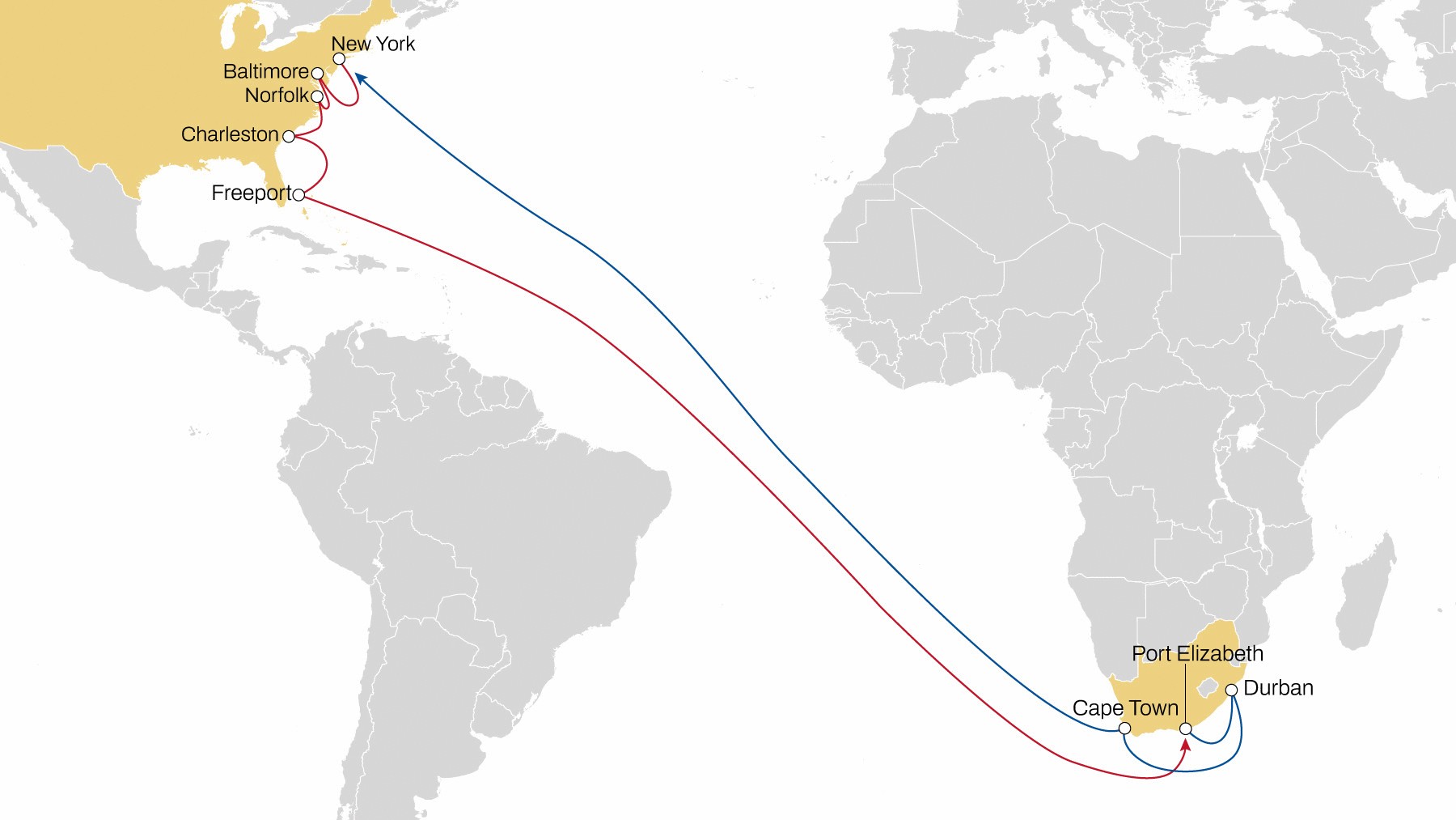 MSC is excited to announce that it will launch an enhanced standalone USA to South Africa service starting October 2025.