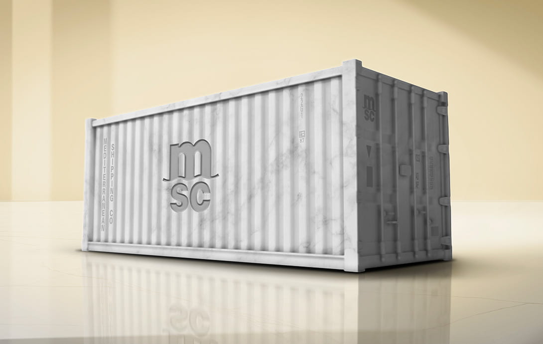 msc container from marble