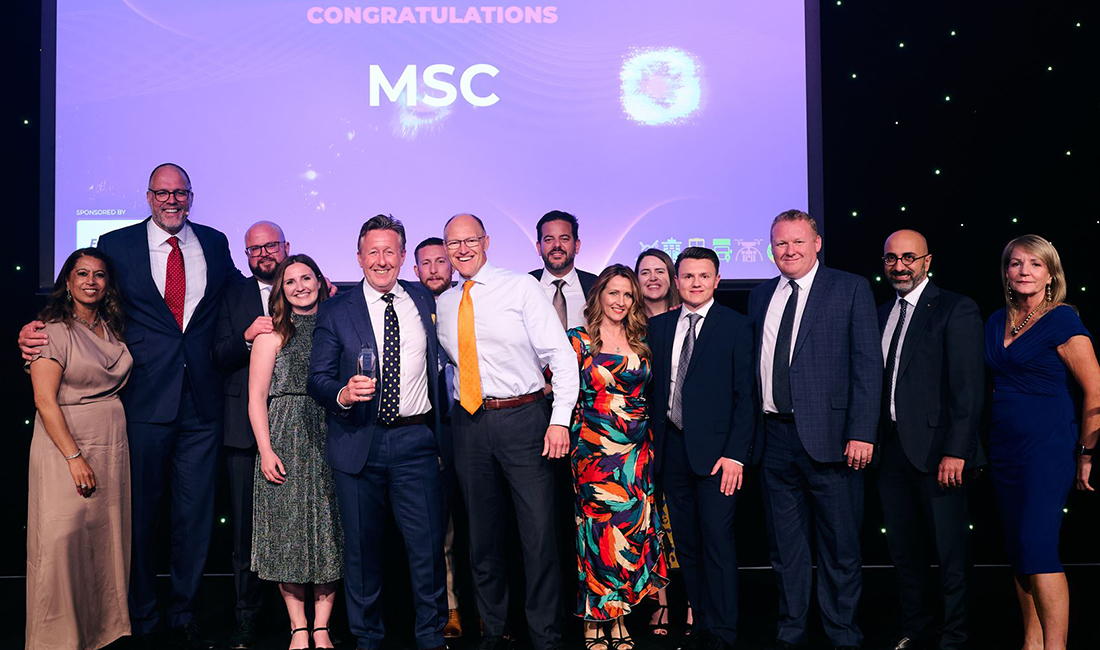 MSC UK receiving Sea Freight Company of the Year award at Multimodal 2025