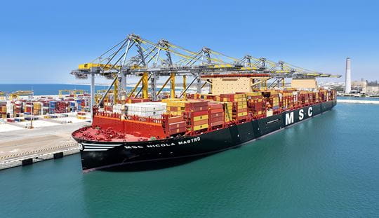 MSC Nicola Mastro at the terminal of Ashdod, Israel